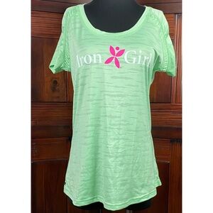 🌺 Iron Girl Crew Neck T-Shirt Green Layer Sport’s